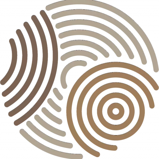 Logo o de Nobylis fait de stères de bois de trois couleurs différentes