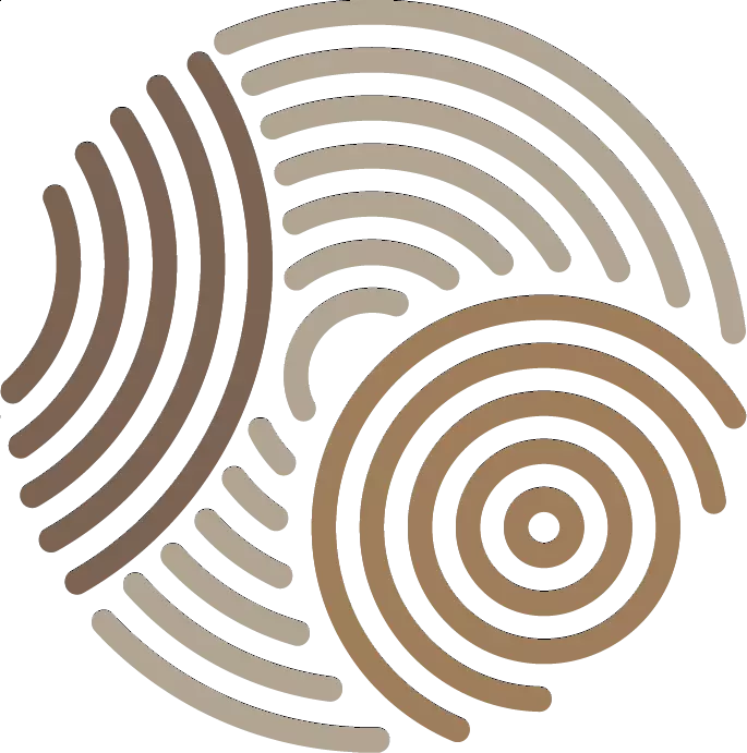 Logo o de Nobylis fait de stères de bois de trois couleurs différentes