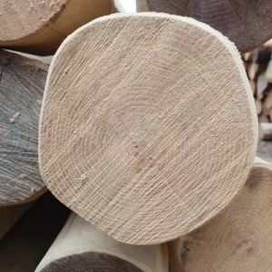 Photo zoom d'un piquet rond écorcé plané